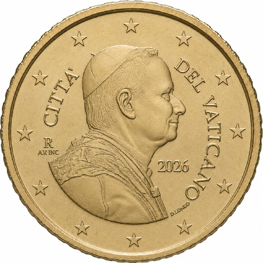Vatican City 20 euro cent (2026) - Portrait of Pope Leo XIV